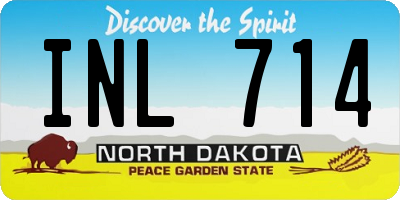 ND license plate INL714