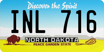 ND license plate INL716