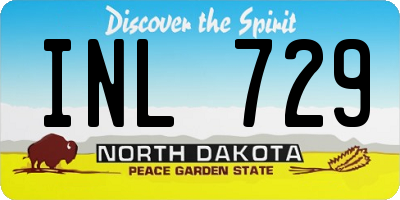 ND license plate INL729