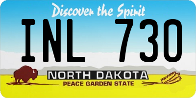 ND license plate INL730