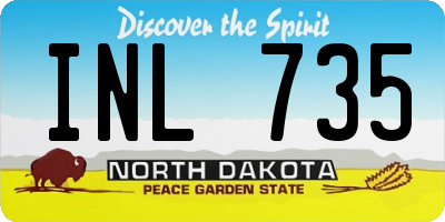 ND license plate INL735