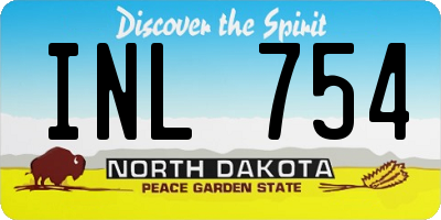 ND license plate INL754
