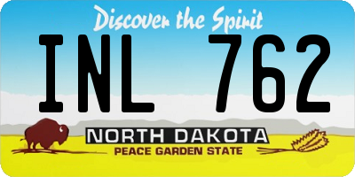 ND license plate INL762