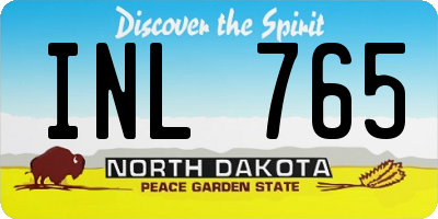 ND license plate INL765