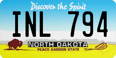 ND license plate INL794