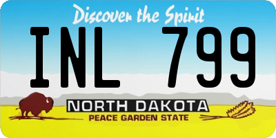 ND license plate INL799