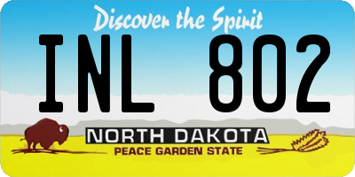 ND license plate INL802