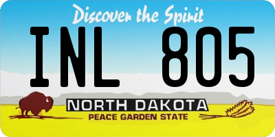 ND license plate INL805