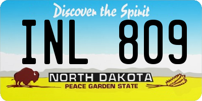 ND license plate INL809