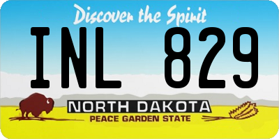 ND license plate INL829