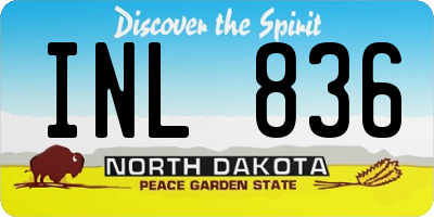 ND license plate INL836