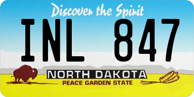 ND license plate INL847