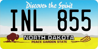 ND license plate INL855