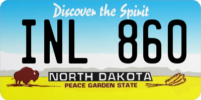 ND license plate INL860