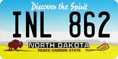 ND license plate INL862