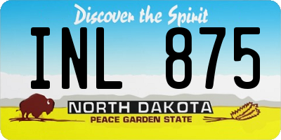 ND license plate INL875