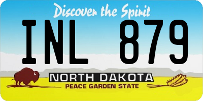 ND license plate INL879