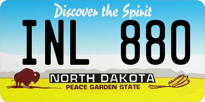 ND license plate INL880