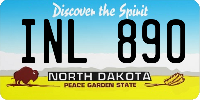 ND license plate INL890