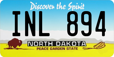 ND license plate INL894