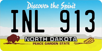 ND license plate INL913