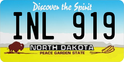ND license plate INL919