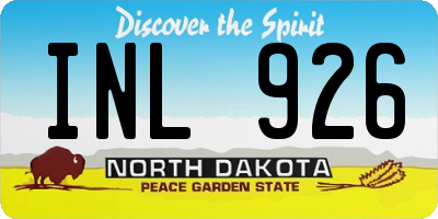 ND license plate INL926
