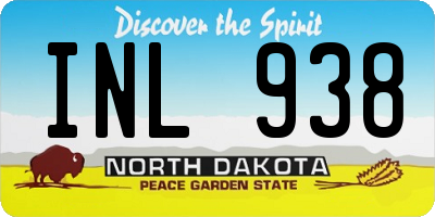 ND license plate INL938