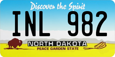 ND license plate INL982