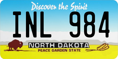 ND license plate INL984