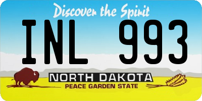 ND license plate INL993