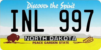 ND license plate INL997