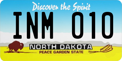 ND license plate INM010