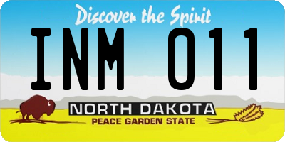 ND license plate INM011