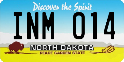 ND license plate INM014