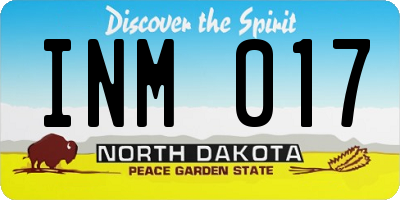 ND license plate INM017