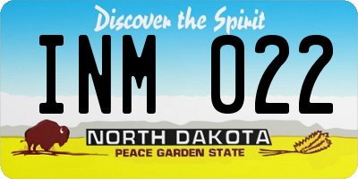 ND license plate INM022