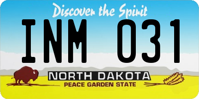 ND license plate INM031
