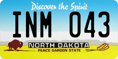 ND license plate INM043
