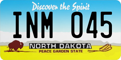 ND license plate INM045