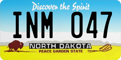 ND license plate INM047