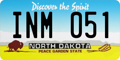 ND license plate INM051