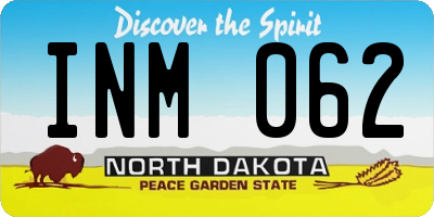 ND license plate INM062