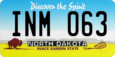ND license plate INM063