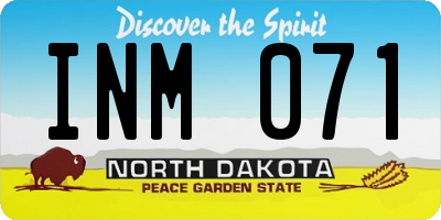 ND license plate INM071