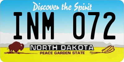 ND license plate INM072