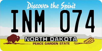 ND license plate INM074