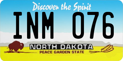 ND license plate INM076