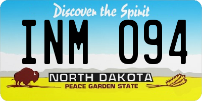 ND license plate INM094