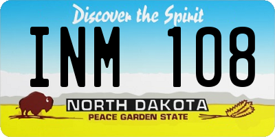ND license plate INM108